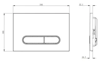 Кнопка смыва Boheme 667-GM механическая оружейная сталь